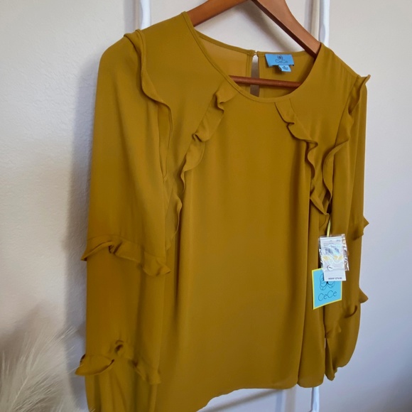 CECE Blouse in Ochre Yellow Size M - Picture 4 of 6